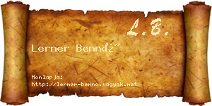 Lerner Bennó névjegykártya